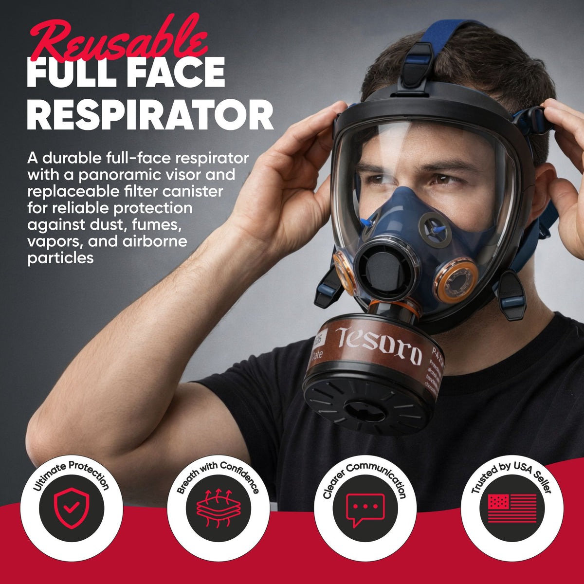TS-100X-F 40mm Activated Carbon Filter for TS-100X Gas Mask