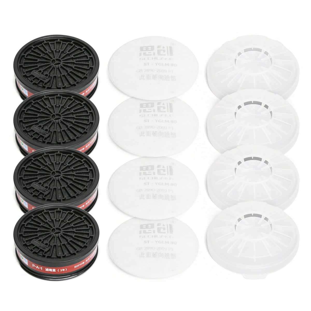TS-100-F Filter Cartridge Set for TS-100 – 4 Carbon Cartridges + 4 Cotton Pre-Filters