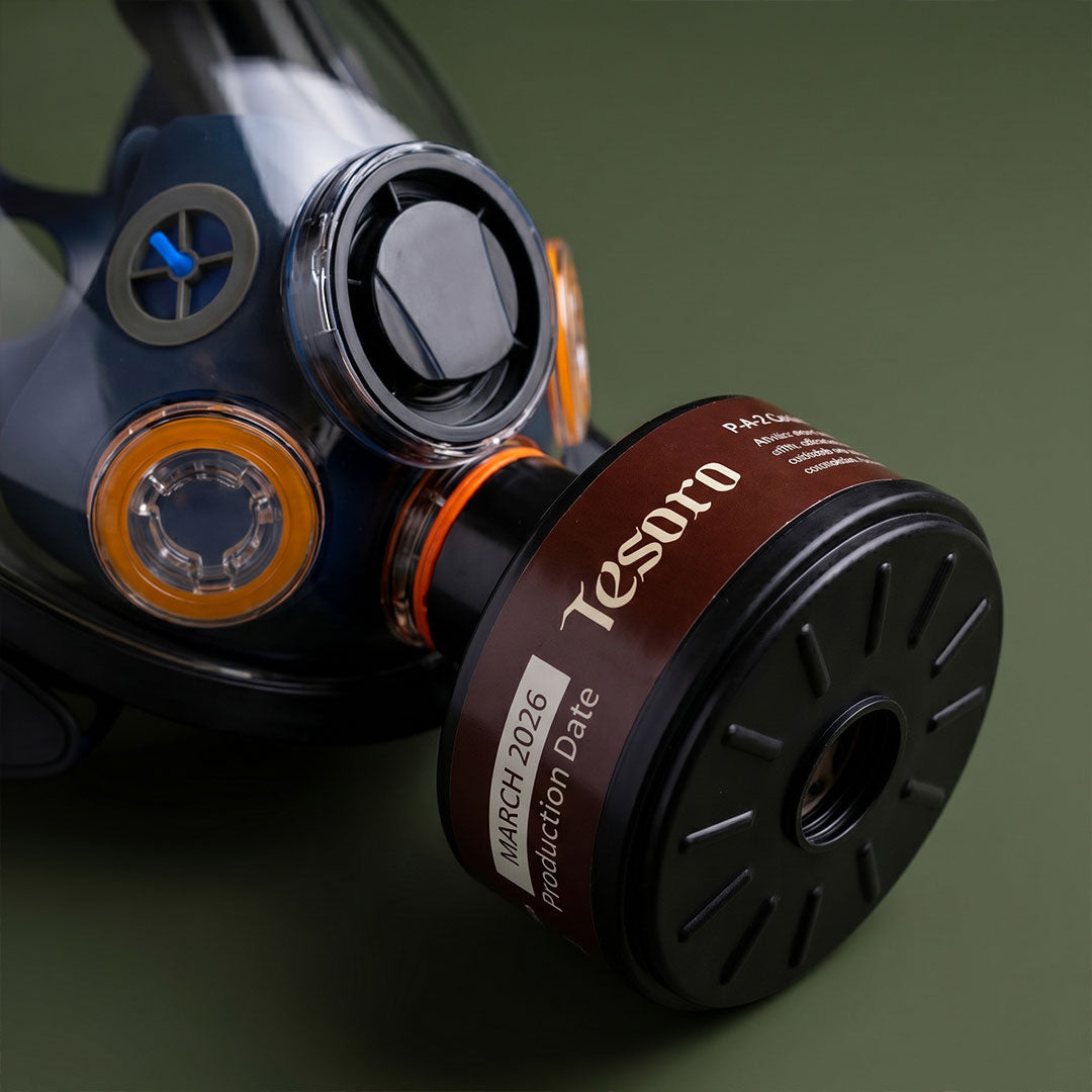 Close-up of a fishing reel with 'Tesoro' branding on a green background