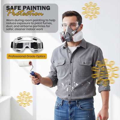 TS-M101 Respirator Mask + Safety Goggle Set – with 10 Replacement Filters