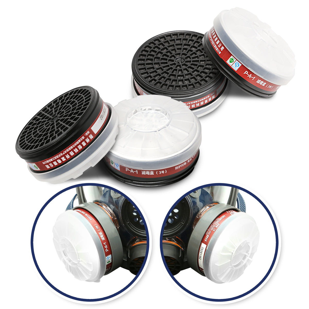 TS-100-F Filter Cartridge Set for TS-100 – 4 Carbon Cartridges + 4 Cotton Pre-Filters