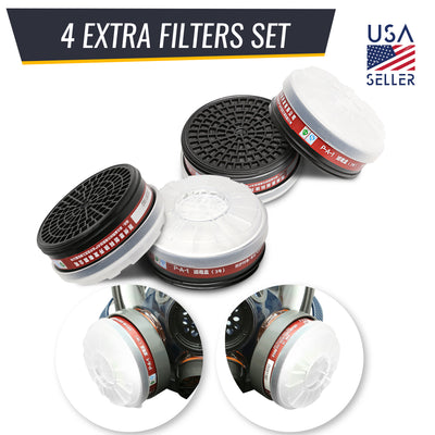 TS-100-F Filter Cartridge Set for TS-100 – 4 Carbon Cartridges + 4 Cotton Pre-Filters